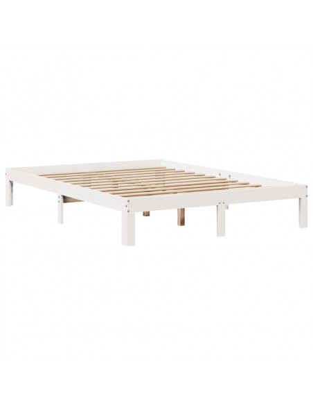 Giroletto con Cassetti Bianco 120x190 cm Legno Massello di Pino