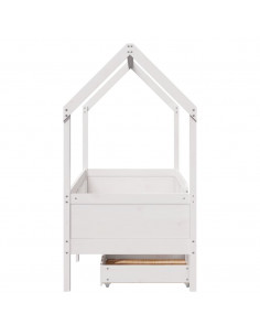 Giroletto per Bambini con Cassetti 80x160cm Legno Massello Pino