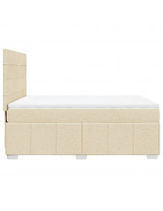 Giroletto a Molle con Materasso Crema 140x200 cm in Tessuto