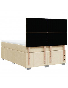 Giroletto a Molle con Materasso Crema 140x200 cm in Tessuto 2