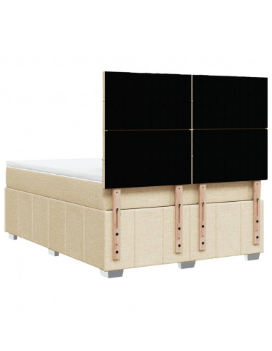 Giroletto a Molle con Materasso Crema 140x200 cm in Tessuto