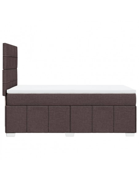 Giroletto a Molle con Materasso Marrone Scuro 90x190cm Tessuto