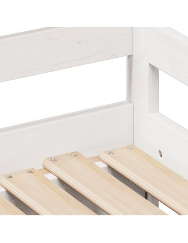 Dormeuse Letto Estraibile e Cassetti Bianca 80x200cm Legno Pino