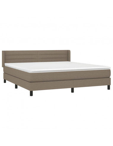 Giroletto a Molle con Materasso Tortora 160x200 cm in Tessuto