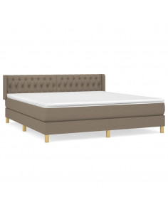 Giroletto a Molle con Materasso Tortora 180x200 cm in Tessuto