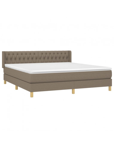 Giroletto a Molle con Materasso Tortora 180x200 cm in Tessuto