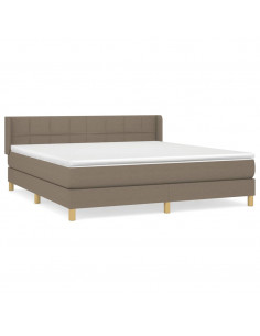 Giroletto a Molle con Materasso Tortora 180x200 cm in Tessuto