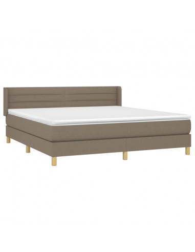 Giroletto a Molle con Materasso Tortora 180x200 cm in Tessuto