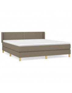 Giroletto a Molle con Materasso Tortora 180x200 cm in Tessuto