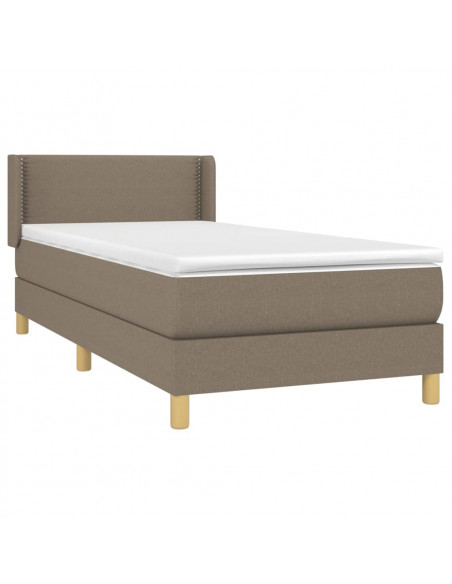 Giroletto a Molle con Materasso Tortora 90x190 cm in Tessuto