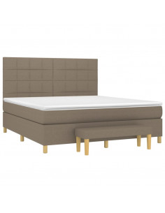 Giroletto a Molle con Materasso Tortora 180x200 cm in Tessuto 2