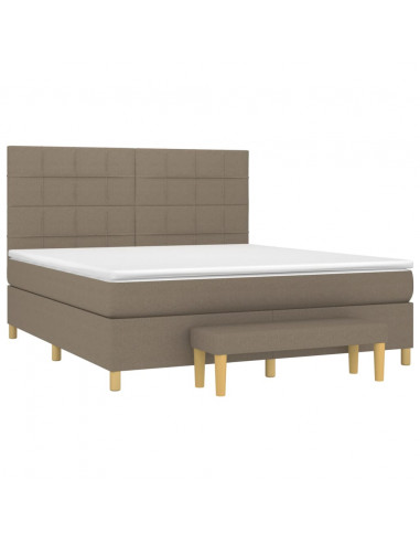 Giroletto a Molle con Materasso Tortora 180x200 cm in Tessuto