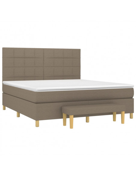 Giroletto a Molle con Materasso Tortora 180x200 cm in Tessuto