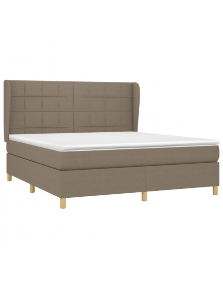 Giroletto a Molle con Materasso Tortora 180x200 cm in Tessuto