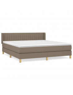 Giroletto a Molle con Materasso Tortora 160x200 cm in Tessuto