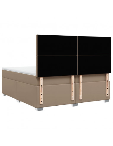 Giroletto a Molle con Materasso Cappuccino 200x200cm Similpelle