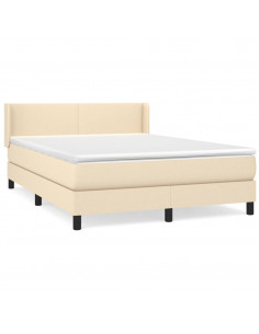 Giroletto a Molle con Materasso Crema 140x200 cm in Tessuto