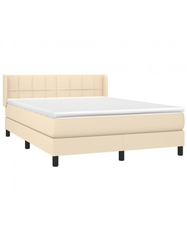 Giroletto a Molle con Materasso Crema 140x200 cm in Tessuto