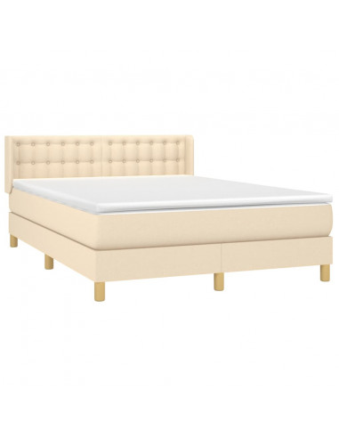 Giroletto a Molle con Materasso Crema 140x200 cm in Tessuto