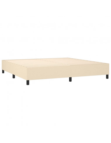 Giroletto a Molle con Materasso Crema 160x200 cm in Tessuto