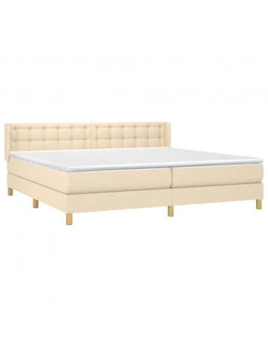 Giroletto a Molle con Materasso Crema 160x200 cm in Tessuto