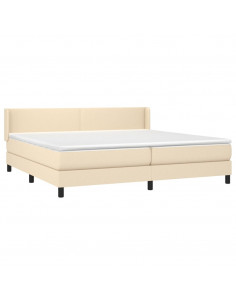 Giroletto a Molle con Materasso Crema 200x200 cm in Tessuto 2