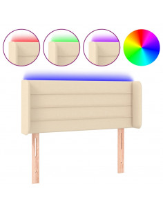 Testiera a LED Crema 103x16x78/88 cm in Tessuto