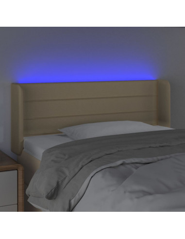 Testiera a LED Crema 103x16x78/88 cm in Tessuto