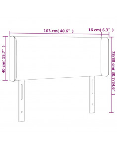Testiera a LED Bianca 103x16x78/88 cm in Similpelle
