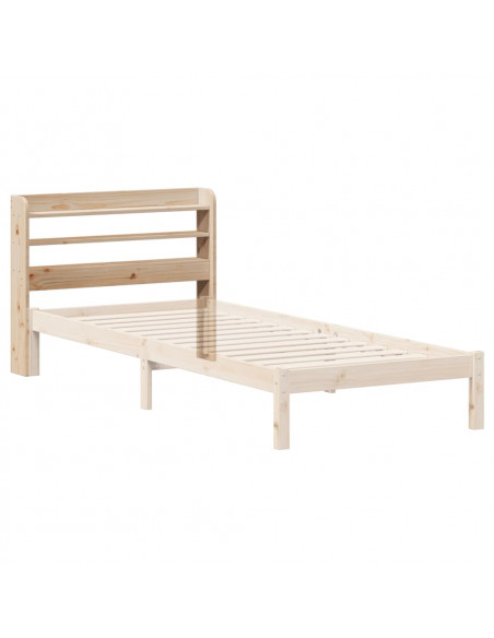 Testiera con Ripiani 90 cm in Legno Massello di Pino