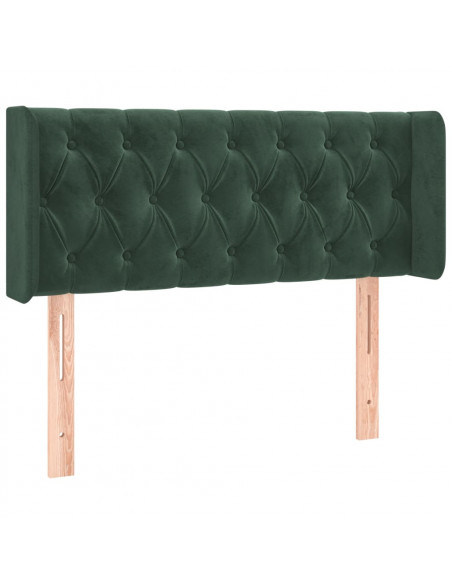 Testiera ad Orecchio Verde Scuro 103x16x78/88 cm in Velluto