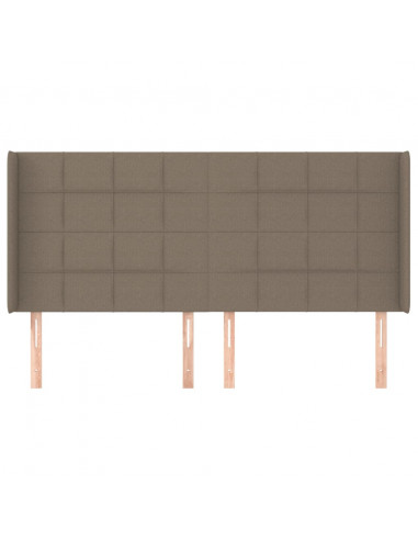 Testiera ad Orecchio Tortora 183x16x118/128 cm in Tessuto