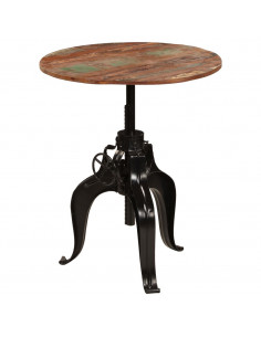 Tavolo da Bar in Legno Massello di Recupero 75x(76-110) cm 2