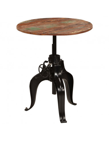 Tavolo da Bar in Legno Massello di Recupero 75x(76-110) cm