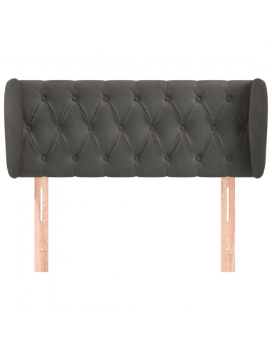 Testiera ad Orecchio Grigio Scuro 93x23x78/88 cm in Velluto