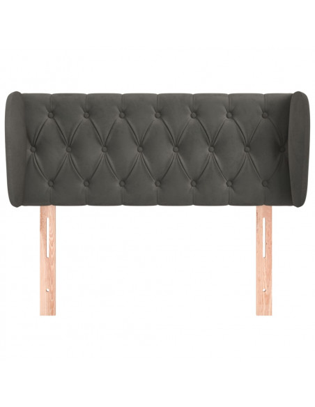 Testiera ad Orecchio Grigio Scuro 93x23x78/88 cm in Velluto
