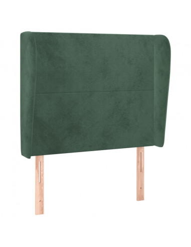 Testiera ad Orecchio Verde Scuro 103x23x118/128cm in Velluto