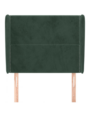 Testiera ad Orecchio Verde Scuro 103x23x118/128cm in Velluto