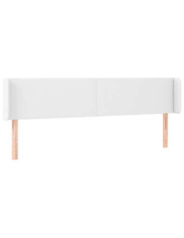 Testiera ad Orecchio Bianca 203x16x78/88 cm in Similpelle