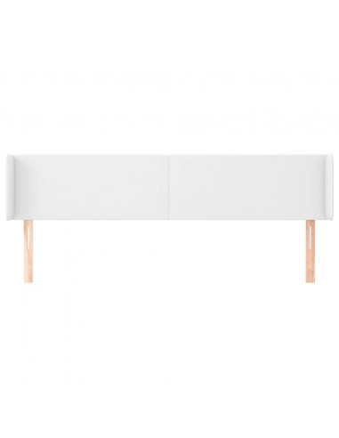 Testiera ad Orecchio Bianca 203x16x78/88 cm in Similpelle