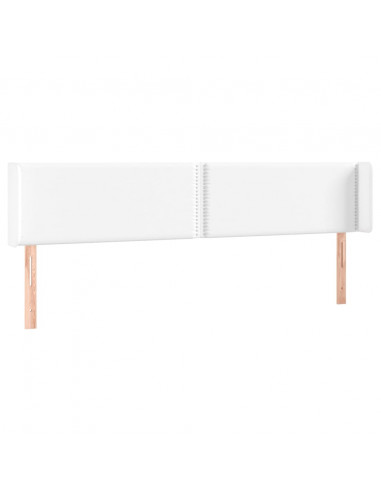 Testiera ad Orecchio Bianca 203x16x78/88 cm in Similpelle