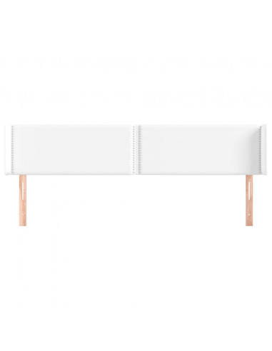Testiera ad Orecchio Bianca 203x16x78/88 cm in Similpelle