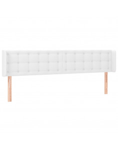 Testiera ad Orecchio Bianca 183x16x78/88 cm in Similpelle 2