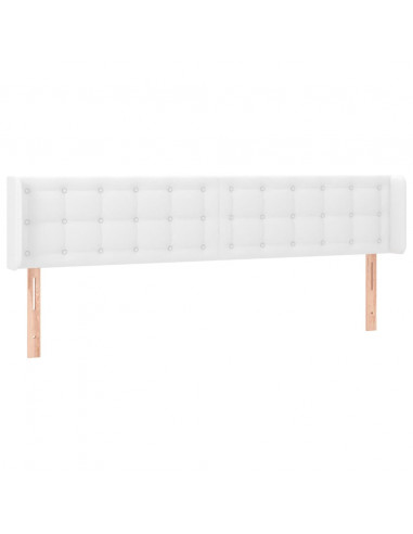 Testiera ad Orecchio Bianca 183x16x78/88 cm in Similpelle