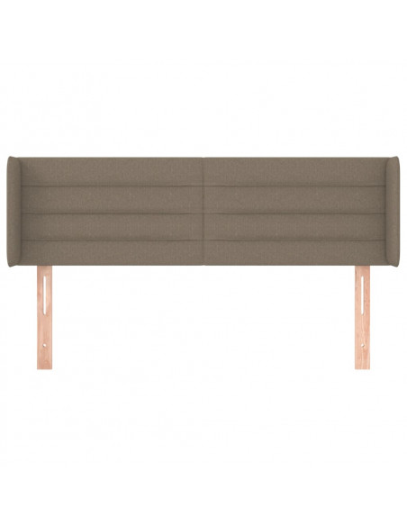 Testiera ad Orecchio Tortora 147x16x78/88 cm in Tessuto
