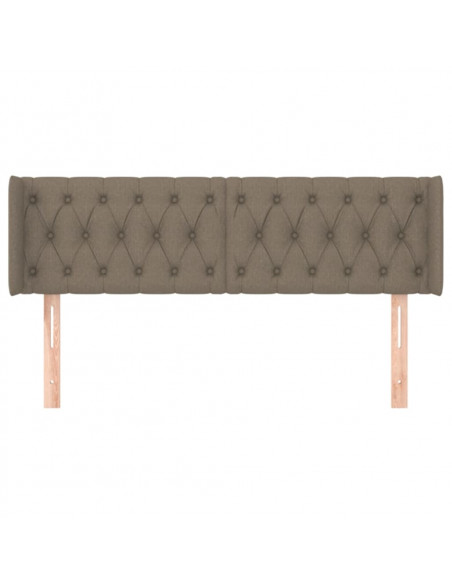 Testiera ad Orecchio Tortora 147x16x78/88 cm in Tessuto