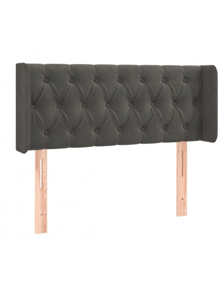 Testiera ad Orecchio Grigio Scuro 93x16x78/88 cm in Velluto