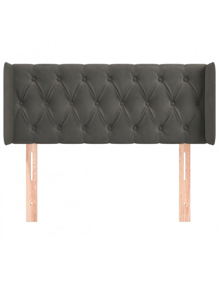 Testiera ad Orecchio Grigio Scuro 93x16x78/88 cm in Velluto