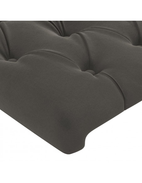 Testiera ad Orecchio Grigio Scuro 93x16x78/88 cm in Velluto