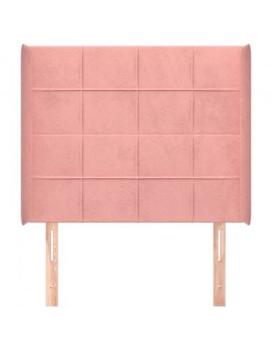 Testiera ad Orecchio Nera 83x16x118/128 cm in Velluto